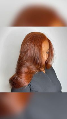 Reddish Copper Hair Color Black Women, Dark Root Ginger Hair, Rich Copper Hair Color On Black Women, Burnt Red Hair, Auburn Hair Black Women, Copper Hair On Black Women, Color For Black Hair, Ginger Brown Hair, Dark Ginger Hair