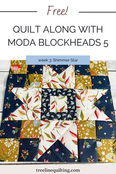 the free quilt along with moda blocks 5 is featured in this postcard pattern