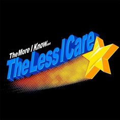 the less care logo with an orange star