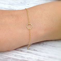 Dainty Gold bracelet,gold circle bracelet,delicate bracelet,tiny circle bracelet,minimalist bracelet Tiny Gold-plated Minimalist Jewelry, Tiny Minimalist Gold Plated Jewelry, Dainty Hypoallergenic Bracelet, Delicate 14k Gold Filled Jewelry With Simple Design, Dainty Adjustable Hypoallergenic Gold Bracelet, Dainty Yellow Gold Circular Jewelry, Dainty Circle Yellow Gold Jewelry, Dainty Delicate Chain Jewelry, Hypoallergenic Dainty Gold-plated Bracelets