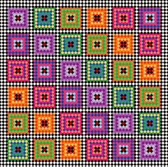 Today's Granny Quilt Downloadable Pattern by American Jane Patterns Granny Quilt, Granny Square Quilt, Granny Pattern, Postage Stamp Quilt, Pretty Quilt, Crochet Quilt, Book Quilt, Scrappy Quilts, Crochet Squares