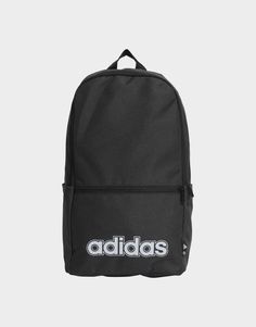 Easy to style and easy to look after too. This adidas backpack is lightweight and smooth with a sturdy coated base to protect against damp surfaces. It has a variety of pockets plus an inner laptop divider to keep your essentials organised.Made with a series of recycled materials, and at least 40% recycled content, this product represents just one of adidas' solutions to help end plastic waste.• Dimensions: 15 cm x 27 cm x 46 cm• Volume: 20 L• Shell and lining: 100% polyester (recycled)• Padding: 100% polyethylene• Zip main compartment• Front zip pocket and side slip-in pockets• Inner laptop divider• Coated base Adidas Bag, Adidas Backpack, Bag For School, Adidas Classic, Lightweight Backpack, Adidas Shop, Backpacking Packing, Adidas Sportswear, Backpack Sport