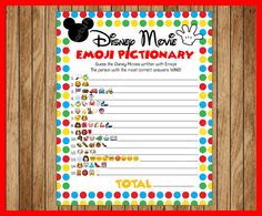 mickey mouse emojtionary printable to do list for the disney world theme park