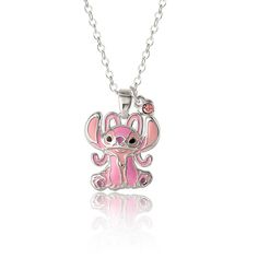 a pink necklace with an elephant on it