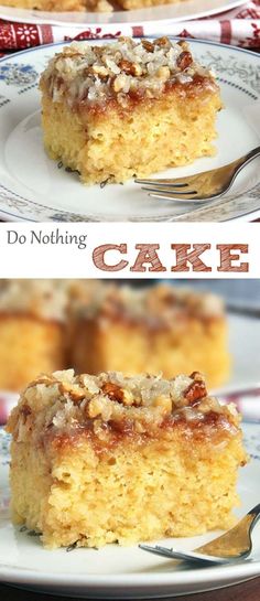 two pictures showing different types of cake on plates