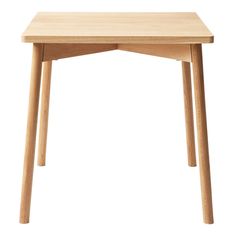 a small wooden table with two legs and a square top on an isolated white background