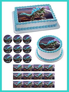 an image of a birthday cake and decorations