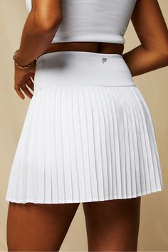 Hot Shot Pleated Skirt Fabletics white female Activewear >> Womens >> Bottoms >> Skirts regular Everyday/Tennis Hidden Pockets/Moisture-Wicking Female Activewear, Sports Skirt, High Waist Dress, Sports Skirts, Hot Shots, Pleated Mini Skirt, Dress Lace, Waist Dress, Recycled Fabric