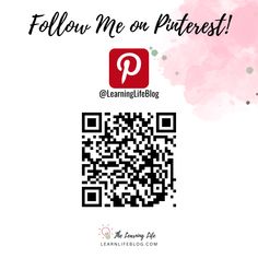 a qr code with the text follow me on pinterest and an image of a