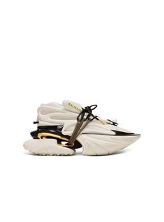 Unicorn Low trainers in neoprene and calfskin white - Women | BALMAIN Balmain Unicorn, Balmain Sneakers, Fashion Shoes Heels, Boot Pumps, Carbon Black, Low Sneakers, High Heel Pumps, Small Leather Goods, Grocery Bag