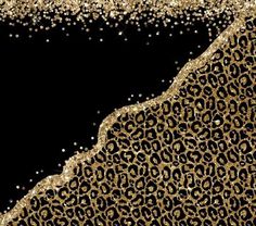 a black background with gold glitters and an animal print