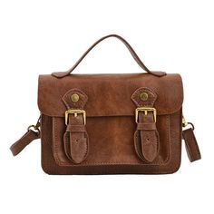 45655885971677 Classic Flap Bags With Hasp Closure, Classic Brown Satchel With Mobile Phone Bag, Daily Use Flap Satchel With Hasp Closure, Office Bag With Flap And Hasp Closure, Retro Bags With Hasp Closure For Everyday Use, Solid Satchel With Hasp Closure For Everyday Use, Leather Satchel Box Bag For School, Leather Satchel School Box Bag, Faux Leather Bags With Hasp Closure For Daily Use