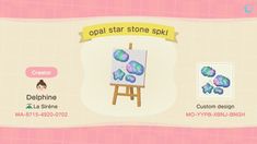 an animal crossing game screen with the caption'opal star stone spk '