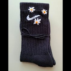 Hand Embroidered Nike Dry Fit Socks (5y-7y/6-10 Womens/6-8 Mens) Nike Socks, Nike Accessories, Nike Black, Women's Nike, Black Nikes, Hosiery, Hand Embroidered, Nike Women, Socks