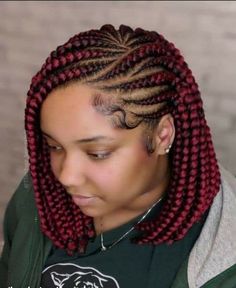 Bob Box Braids Styles, Corn Rolls, Trendy We Fryzurach, Bob Braids Hairstyles, Kid Hair, Short Box Braids Hairstyles, Short Box Braids, Ghana Braids, French Braids