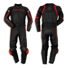 New Mens Full Black Motorcycle Racing Cowhide Leather 2 Piece Suit Safety Pads on Storenvy New Ducati, Motorcycle Race Suit, Motorbike Leathers, Motorbike Jackets, Motorcycle Vest