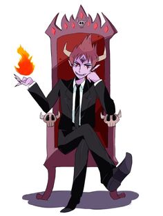 a man in a suit and tie sitting on a throne with his hand up to his face