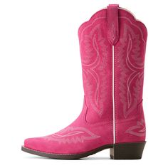 Just like Mom's—only mini. Tiny trendsetters will love pulling on this fun, whimsical pair, whether they're headed to the rodeo or tagging along on a trip to the store. Casanova Western Boot | Product Features : 0 : 4LR™ technology provides lightweight support and stability, 1 : Removable Wiggle Room™ insole provides up to a half size of extra room for growing feet, 2 : Durable and flexible TPR sole, 3 : Five-row stitch pattern with embroidery, 4 : Ariat is including you in its dedication to env Womens Western Fashion, Womens Work Boots, Boots Store, Sneaker Slippers, Western Boot, Rubber Boots, Boot Accessories, Pink Suede, Waterproof Boots