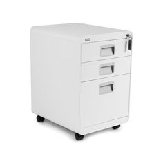 Rollcontainer von Yaasa in der Farbe Weiß. Cabinet For Office, Office Lamp, Drawer Inserts, Change Maker, Office Desks, Office Setup, Office Stationery, File Cabinet, Filing Cabinet