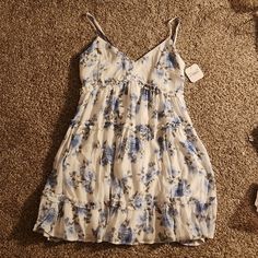 Nwt: Altar'd State/ Arula, Summer/ Spring Dress, Blue & Ivory/White, Size Xl Altard State, Altar'd State, Blue Ivory, Spring Dress, Ivory White, Xl Dress, Dress Blue, Blue White, Color Blue