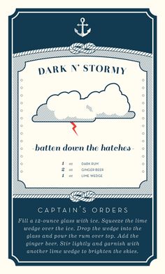 the label for captain's orders, which is printed in blue and white with an anchor on it