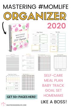 Best 2020 Stay at Home Mom Planner #dailyplan Stay At Home Mom Planner, Best Planners For Moms, Time Management Plan, Goal Activities, Family Birthday Calendar, Daily Planner Sheets, Chore Checklist, Baby Tracker, Annual Planner