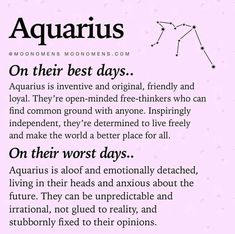 the zodiac sign aquarius is one of the best days