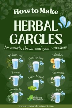 8 Best Herbal Gargles for Mouth Irritations and How to Use #herbalgargles #gargle #howtogargle #herbalinfusion #herbaldecoction #mouthirritations #gums #throat #throatitch #itchythroat #cankersores Common Ivy, Mouth Health, Lady's Mantle, Itchy Throat, Canker Sore, Herbal Infusion, Natural Treatments, Being Used, Home Remedies