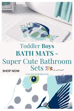 two bath mats with the words todd boys's bath mats super cute bathroom sets