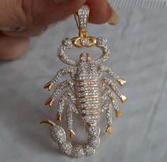 Title - 3.00 Ct Scorpio Insect  Hip Hop Pendant 14K Gold Finish Hip Hop Men's Pendant For Gift Hip Hop Pendant FAST SHIPPING WITHIN 3 BUSINESS DAYS ------------------------------------------------------------------------------------------- 💍PRODUCT DESCRIPTION💍 Type: Pendant Main Stone: Diamond Main Stone Creation: Simulated Main Stone Shape: Round Main Stone Color: White Total Carat Weight: 4.00 ct. approx. Metal: Sterling Silver Metal Purity: 925 parts per 1000 Metal Finish : White Gold Plat Urban Jewelry, Silver Earrings Handmade, Diamond Brooch, American Diamond, Fantasy Jewelry, Silver Diamonds, 925 Sterling Silver Jewelry, Scorpion