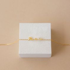 ✨Top Picked: Recommended by our editors ✨ It's the small things in life that count 🤍 Let her know you're always thinking of them with our adorable and dainty personalized Venice Tiny Name Bracelet. The delicate chain, mixed with its lovely cursive font makes this adornment an everyday essential for every minimal jewelry lover. Material: High Quality Solid 925 Sterling Silver Finish: Sterling Silver ∙ 18K Gold ∙ Rose Gold Featuring Dainty 3mm Charm Bracelet SKU: MM-BM54F78 Dainty Adjustable Name Bracelet For Bridesmaid Gift, Dainty Name Bracelet With Adjustable Chain As Gift, Dainty Name Bracelet With Adjustable Chain, Minimalist Name Bracelet For Bridesmaid Gift, Mother's Day Name Bracelet With Adjustable Chain, Delicate Personalized Name Bracelet, Customized Dainty Bracelets, Delicate Personalized Name Bracelet As A Gift, Personalized Delicate Name Bracelet As A Gift