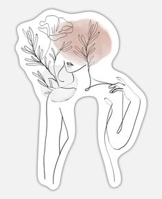 'woman’s body with flowers feminine abstract art' Sticker | Spreadshirt Feminine Abstract Art, Full Body Tattoo, Girly Wall Art, Feminine Art, Tattoos Ideas, Body Tattoos, Sticker Art, Full Body, Abstract Art