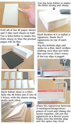 Book Binding Tutorial, Binding Tutorial, Buch Design, Making Books, Journal Making, Bookmaking, Journal Book