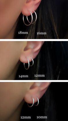 1 Pair Sterling Silver Small Endless Hoop 18mm, 16mm, 14mm, 12mm, 10mm EARRINGS ARE NOT EXCHANGEABLE OR REFUNDABLE Available in 14K gold filled: https://etsy.me/2BYJ5Zo Available in rose gold: https://etsy.me/2y4uxol HOW TO VIDEO (for our smaller hoops) available here: https://www.youtube.com/watch?v=fDYJ-lzhXnA Quantity : 2 pieces - 1 pair Material : Sterling Silver Dimension : 18mm, 16mm, 14mm, 12mm, 10mm Thickness: 1.25mm Surface : shiny silver Please ask for larger quantities if would like m Adjustable Huggie Earrings, Simple Round Cartilage Earrings With Ear Wire, Simple Round Nickel Free Cartilage Earrings, Everyday Nickel-free Round Huggie Earrings, Simple Round Hypoallergenic Cartilage Earrings, Simple Hypoallergenic Round Cartilage Earrings, Simple Round Nickel-free Cartilage Earrings, Nickel-free Round Simple Cartilage Earrings, Simple Nickel-free Round Cartilage Earrings