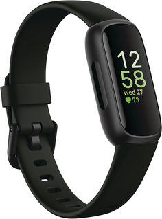 the fitbit smart watch is shown in black