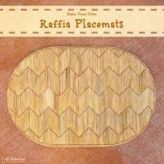 the cover of raffia placemats is made from bamboo and has an intricate pattern