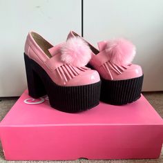 Super Cute, Never Been Worn, They Are Discontinued And Not Easy To Find, I Couldn’t Even Find The Original Dollskill Listing To Grab A Stock Photo! Size 8, Will Come With A Sugarbaby Box, Which Was The Original Name For The Brand Before They Changed It To Sugar Thrillz. Sugar Thrillz Shoes, Ballet Heels, Clothing Shopping, Pink Platforms, Sugar Lips, Sugar Thrillz, Black Platform Heels, Gogo Boots, Faux Leather Boots