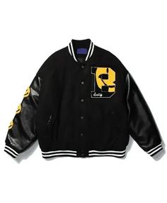 A$ap Rocky Awge Smiley Kaptial Acid Black Varsity Jacket Season 2 Tokyo Revengers, Bomer Jacket, Softboy Outfits, Baseball Jacket Men, College Jackets, Streetwear Jackets, Oversized Streetwear, Patchwork Jacket, Letterman Jacket