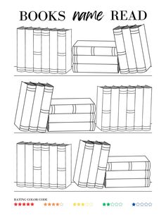 books are lined up and ready to be read in this book coloring page for kids