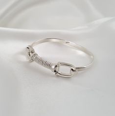 Elegant Sterling Silver Stackable Bracelet, Elegant Bangle Bracelet With Spring Ring Clasp, Elegant Adjustable Flexible Bangle, Women Gift Ideas, Plain Silver Rings, Hook Bracelet, Silver Bracelets For Women, Gift Ideas For Her, Bracelet Charms