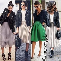 e6d8545daa42d5ced125a4bf747b3688 Pleated Skirt Jacket Outfit, A Line Black Skirt Outfit, Black A Line Skirt Outfit, Casual Chique Stijl, Pleated Skirt Outfit, Chique Outfit, Casual Skirt Outfits, Line Skirt, Pinterest Fashion