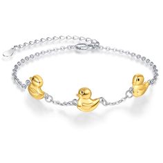 PRICES MAY VARY. 【Duck Gifts】This Duck Bracelet makes a lovely gift to you or friends h.As a sweet gift to girls, which can make them more attractive and eye catching, they will feel your care and love. 【925 Sterling Silver 】Made of 100% 925 sterling silver, lead-free, cadmium-free, and hypoallergenic, will not break or fade. The adjustable chain is fixed with a sterling silver lobster clasp. 【Adjustable】Chain length : 7inch + 2inch (readily adjustable in size).You can Adjust the length freely. Sterling Silver Bracelet For Mother's Day Gift, Dainty Sterling Silver Bracelet For Mother's Day Gift, Duck Bracelet, Dainty Silver Bracelet, Wallpaper Glitter, Bracelets For Girls, Duck Gifts, Amazon Jewelry, Iphone Wallpaper Glitter