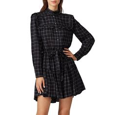 Rebecca Taylor La Vie Drapey Plaid Long Sleeve Belted Ruffle Dress In Black Combo. Tag Size Small (Us 2), Runs True To Size. Brand New Condition With No Flaws. Original Retail Price $325 Usd. Trend-Right Ruffles Highlight The Figure-Flaunting Silhouette Of This La Vie Rebecca Taylor Dress That's Clad In Plaid. A Ruffled Yoke And Tie Waist Add Shape And Volume To The Dark Grounded Plaid Of This Long Sleeve Dress. The Button-Up Silhouette Is Balanced By The Graphic Appeal Of The Print. Ruffles Hig Ruffle Long Sleeve Dress, Rebecca Taylor Dress, Long Sleeve Sheath Dress, Juicy Couture Charms, Long Sleeve Shift Dress, Ruffle Long Sleeve, Taylor Dress, Button Up Dress, Black White Fashion