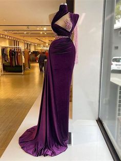 Prom Dresses Velvet, Prom Dresses Long Sleeve, Elegant Mermaid Dress, Burgundy Prom Dresses, Burgundy Prom, Formal Prom Dresses Long, Evening Dress Long, Purple Prom, Velvet Prom Dress