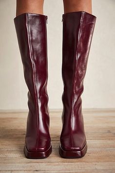 aes : the seasons | autumn | ♡ Brown Boots With Heel, Fitted Knee High Boots, Tall Boots Wide Calf, Women Fall Boots, Red Tall Boots, Red Brown Boots, Fall Footwear 2024, Boot Trends Fall 2024, 2024 Fall Shoes