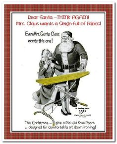 an old advertisement for santa claus and his wife