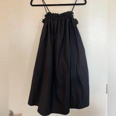 Never Worn- Black Dress In Size Small With Pockets Casual Black Dresses By Urban Outfitters, Black Cotton Dress With Spaghetti Straps, Black Spring Dress From Urban Outfitters, Black Smock Flowy Dress, Shein Black Dress, Black Flowy Smock Dress, Wear Black Dresses, Dresses Shein, Shein Dresses