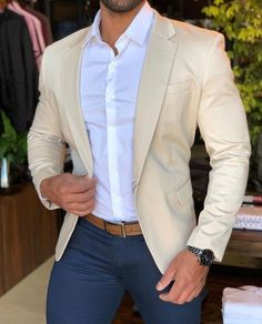 Mens Blazer, Dress Suits For Men, Tan Blazer, Formal Mens Fashion