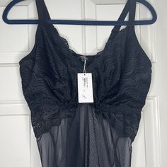 Brand New With Tags Size Xl Cosabella Teddy Elegant Black Top With Lace Closure, Black Tops With Built-in Bra For Daywear, Black Top With Built-in Bra For Daywear, Daywear Tops With Built-in Bra In Black, Black Lace Tops For Loungewear, Brown Leggings, Black Lace Bra, Lace Slip Dress, Lace Slip