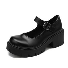 Lasaky - Vintage Mary Jane Platform Shoes with Thick Sole for School Uniforms, Adorable Large Head Doll Design, Round Toe, Height Increase Sepatu Platform, Sepatu Pump, Leather Shoes Women Flats, Mary Jane Platform Shoes, Punk Boots, Women Platform Shoes, Platform High Heel Shoes, Mary Jane Shoes Womens, Jairzinho